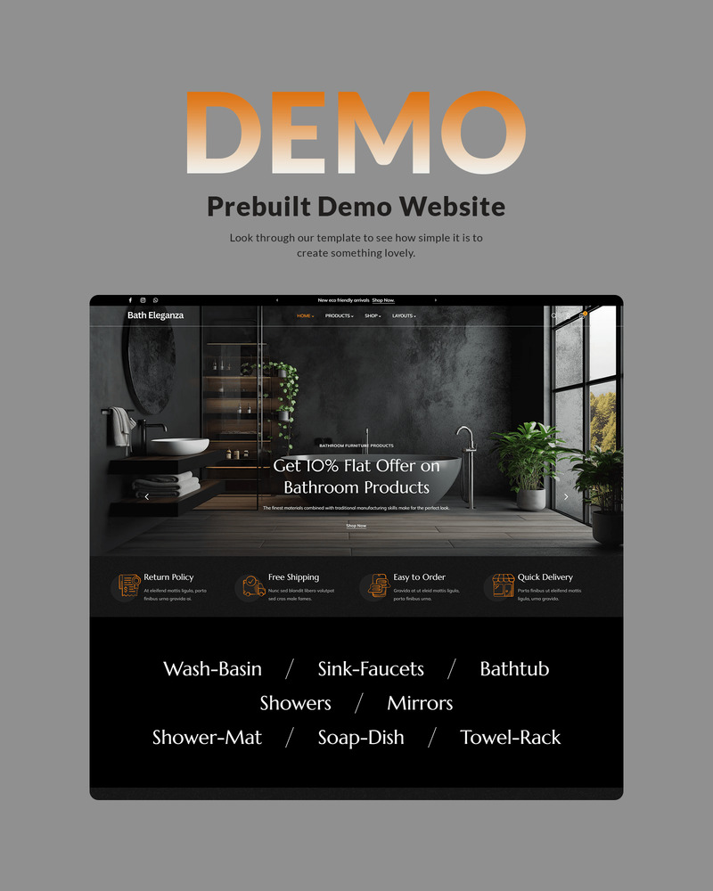 Bath Eleganza - Tema Shopify 2.0 per mobili da bagno - Caratteristiche Immagine 2