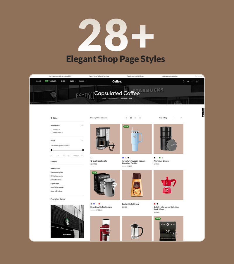 Koffie - Apparatuur eCommerce Shopify-thema - Features Image 5