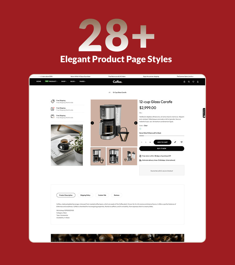 Koffie - Apparatuur eCommerce Shopify-thema - Features Image 7