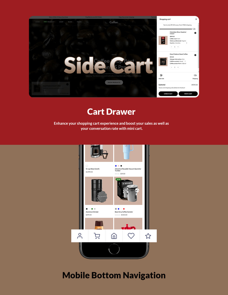 Koffie - Apparatuur eCommerce Shopify-thema - Features Image 6