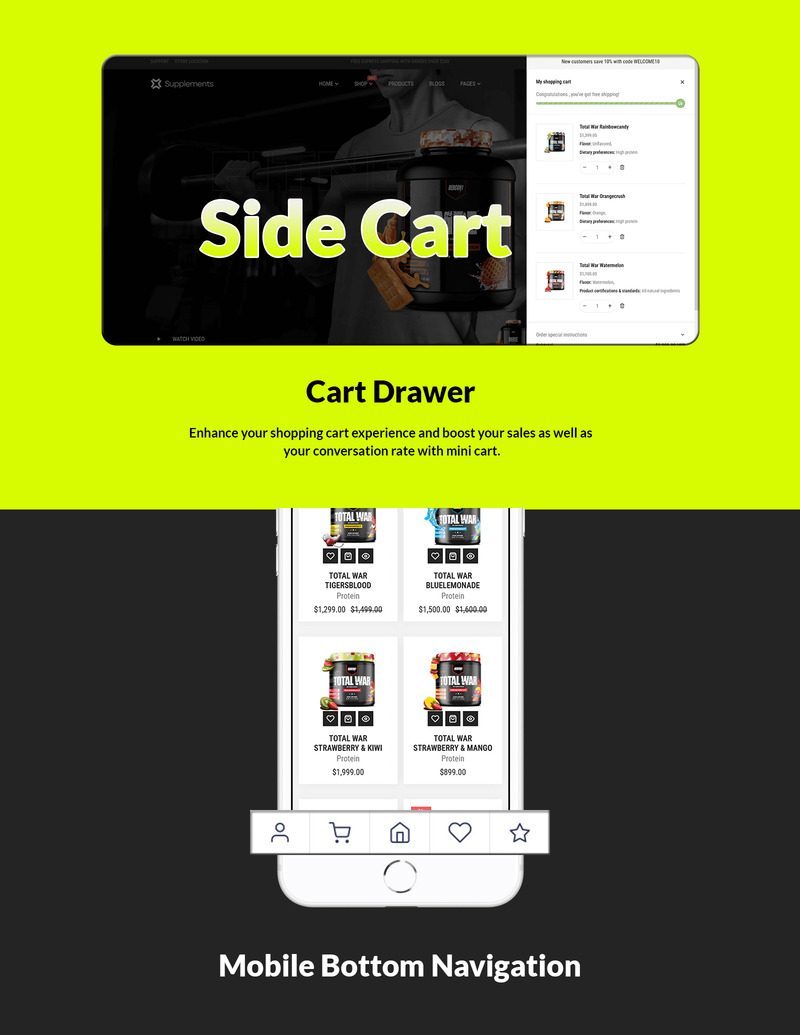 Suppléments - Thème Shopify pour compléments alimentaires pour salle de sport et fitness - Caractéristiques de l’image 6