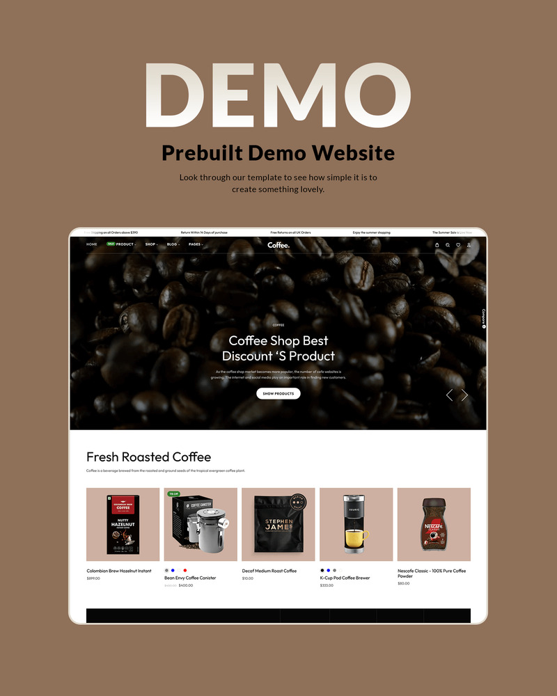 Koffie - Apparatuur eCommerce Shopify-thema - Features Image 2