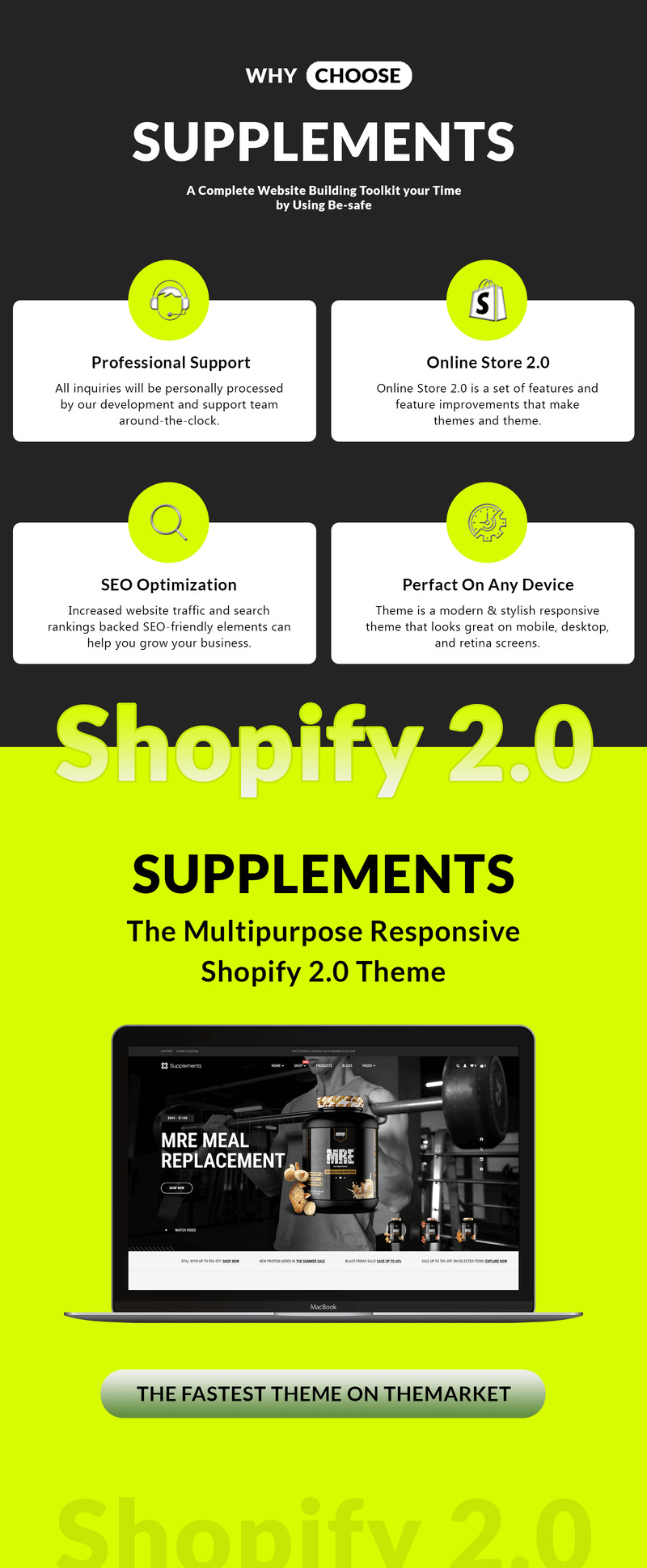 Suppléments - Thème Shopify pour compléments alimentaires pour salle de sport et fitness - Caractéristiques de l’image 1