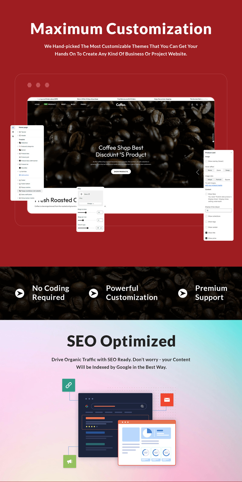 Koffie - Apparatuur eCommerce Shopify-thema - Features Image 3