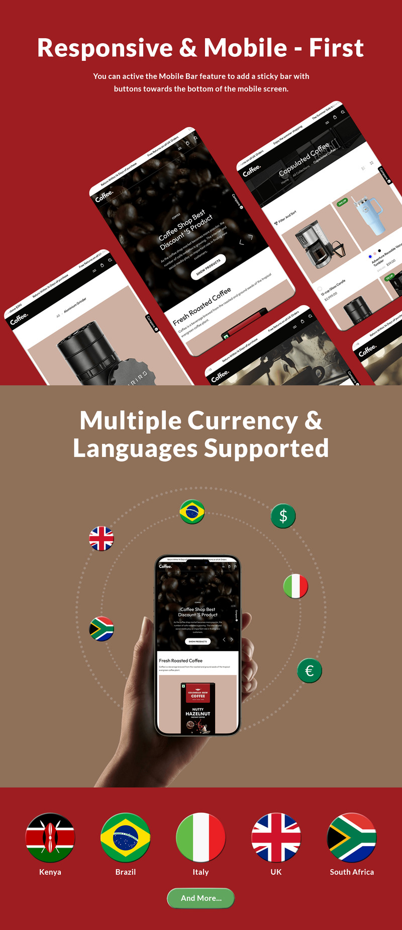 Koffie - Apparatuur eCommerce Shopify-thema - Features Image 4