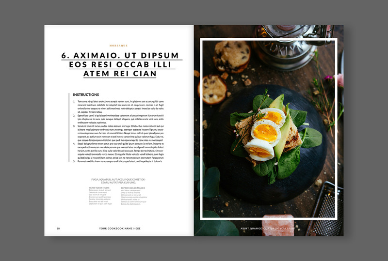 Cookbook / Recipe Book Layout Magazine Templates