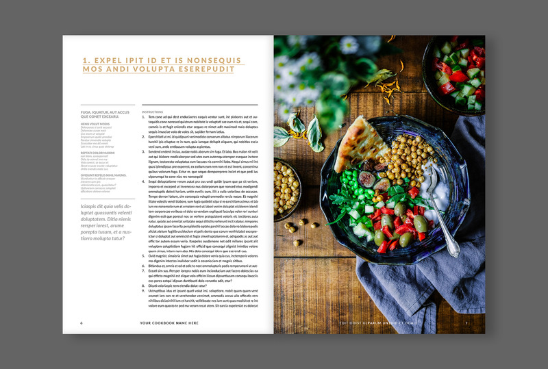 Cookbook / Recipe Book Layout Magazine Templates