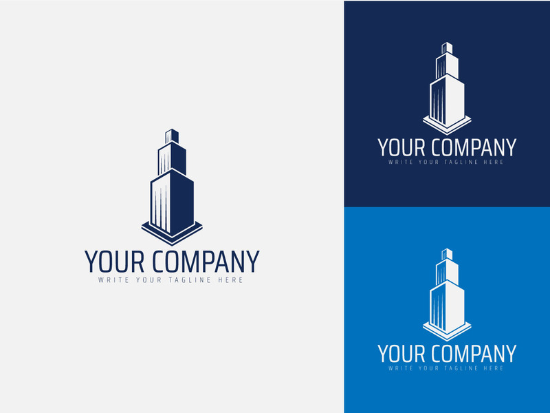 Projekt logo nieruchomości z budynkiem - Obraz funkcji 1