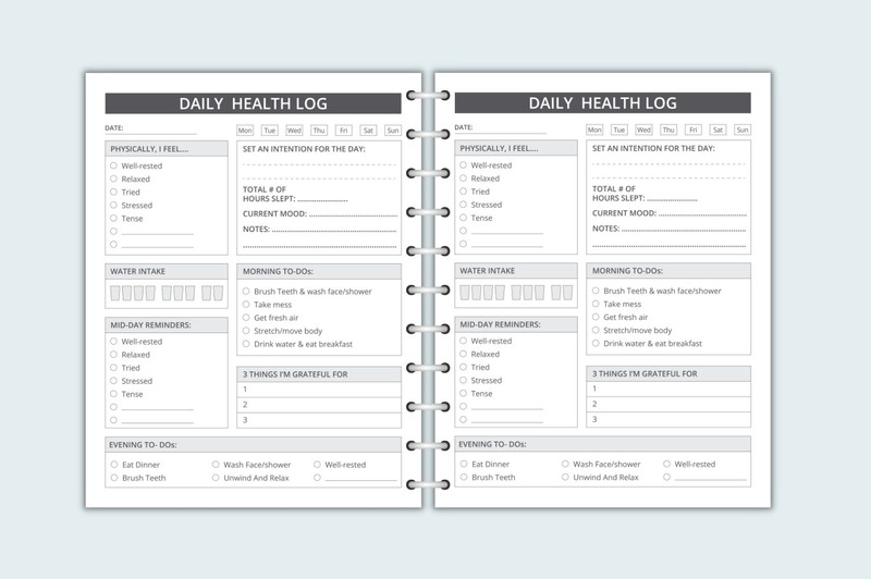 Simple Printable Daily Health Tracker, daily wellness tracker - Features Image 1