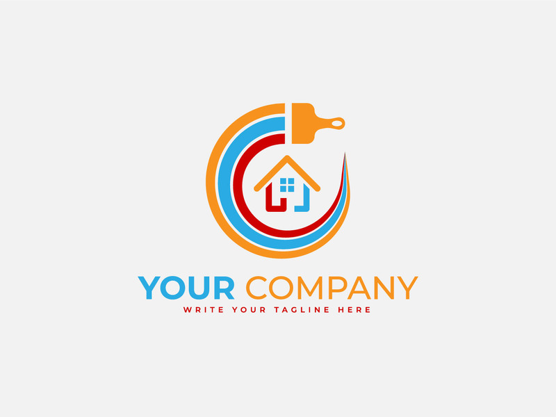 Design de logotipos de pintura de casas, conceito de decoração para casa, serviço de pintura, construção de casas - Features Image 2