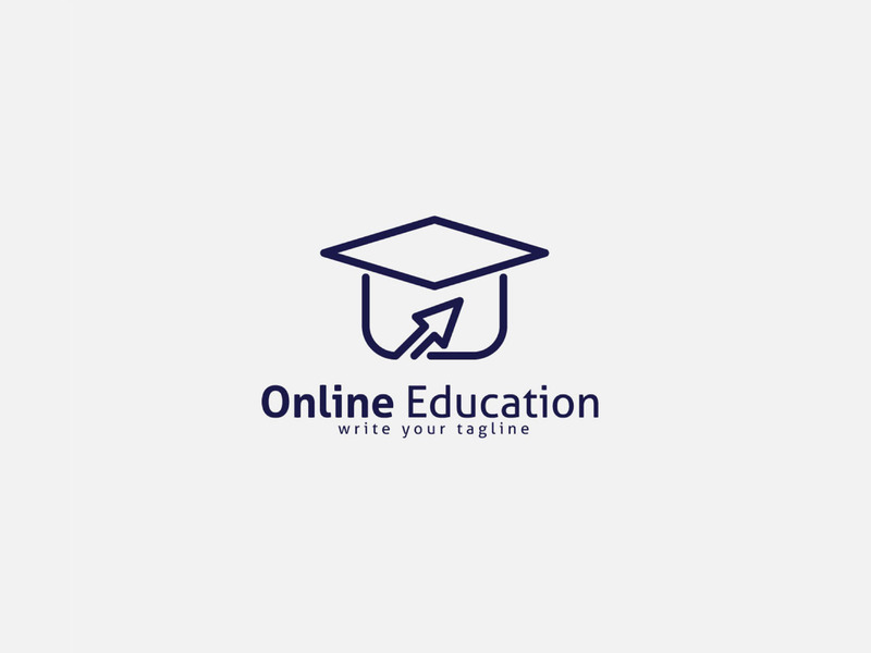 Online Education Logo Design With Cap Icon And Mouse Pointer - Features Image 1