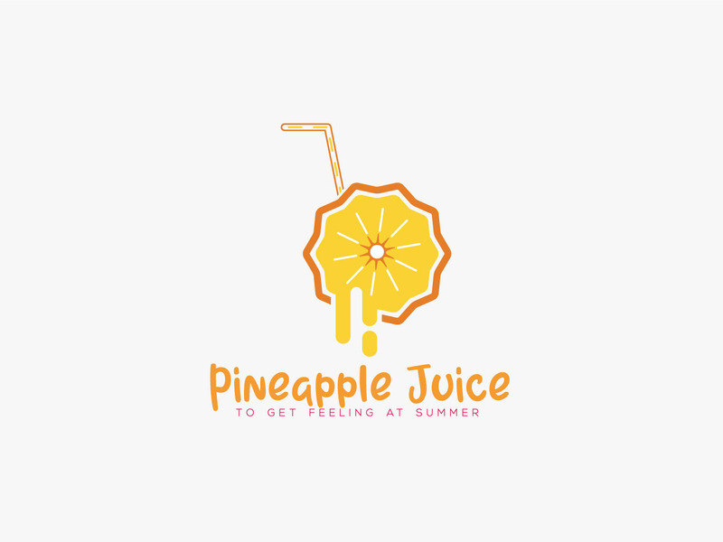 Succo di frutta Logo Design Vector, ananas che beve succo di frutta con vetro - Caratteristiche Immagine 1