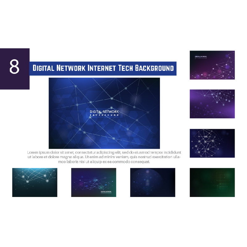8 Digital Network Internet Tech Background - Features Image 1