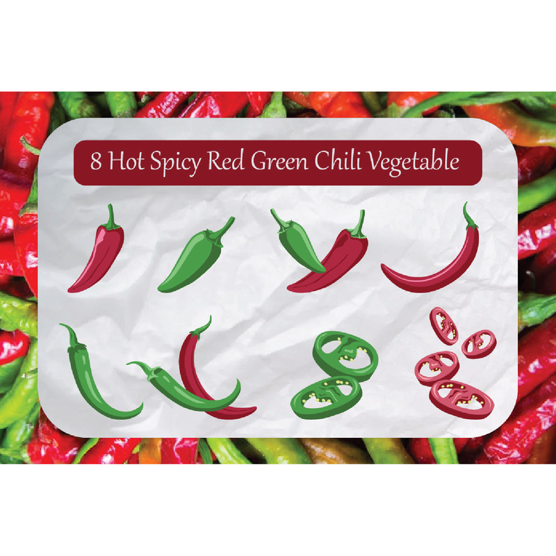 8 Hot Kryddig Röd Grön Chili Grönsak - Features Image 1