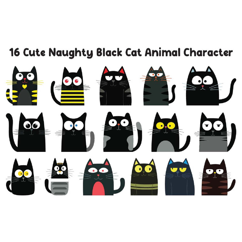 16 simpatici personaggi animali dispettosi del gatto nero - Caratteristiche Immagine 1