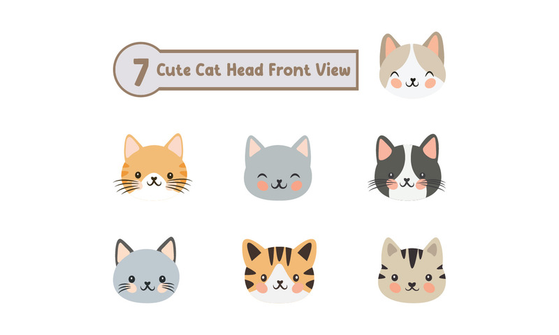 7 Cute Cat Head Front View - Features Image 1