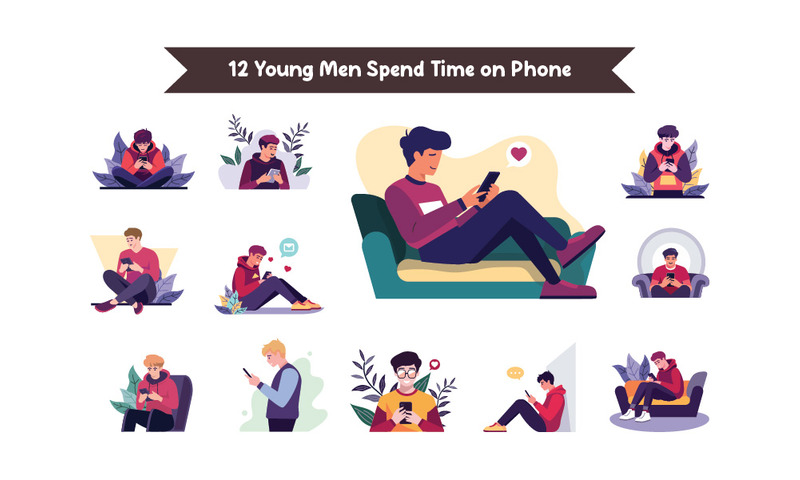 12 Young Mend Spend Time on Phone - Features Image 1