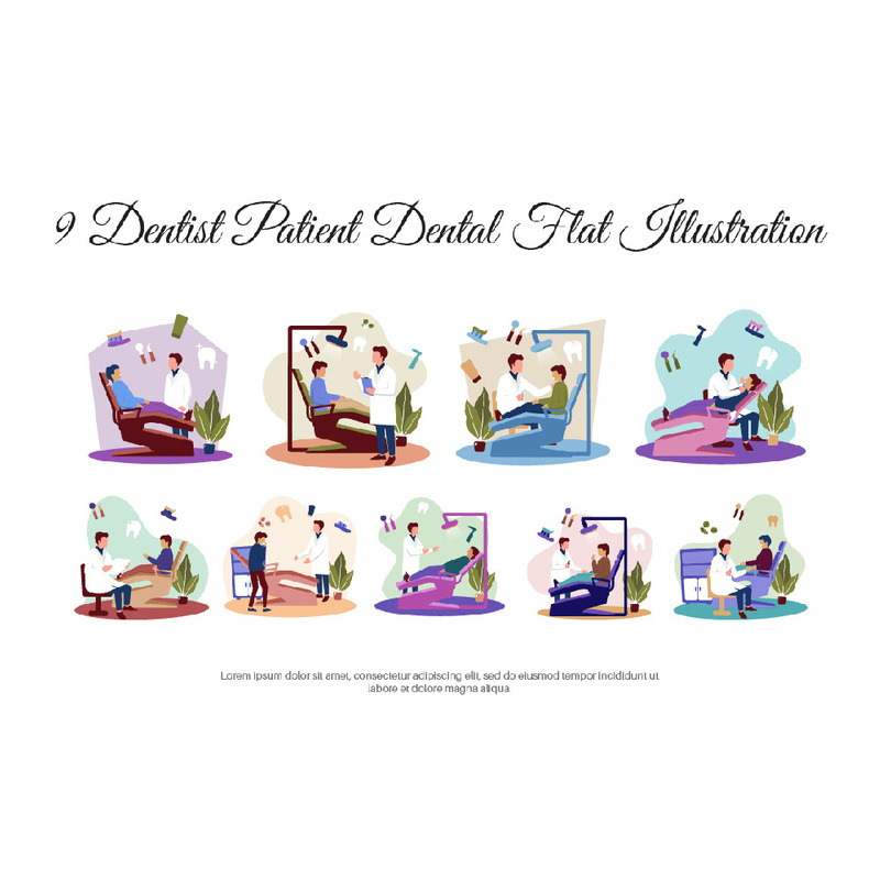 9 Tandläkare Patient Dental Platt Illustration - Features Image 1