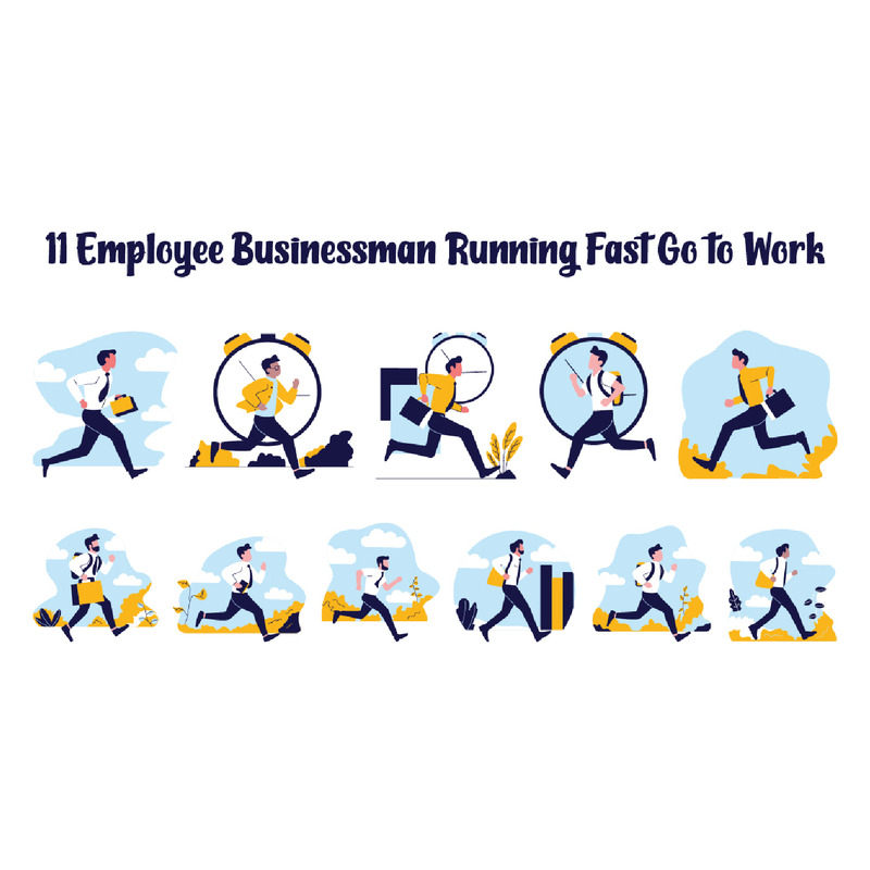 11 Dipendente Uomo d'affari Correre Vai al lavoro - Caratteristiche Immagine 1