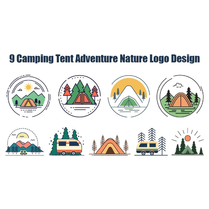 9 Campingtält Äventyr Naturlogotyp - Features Image 1