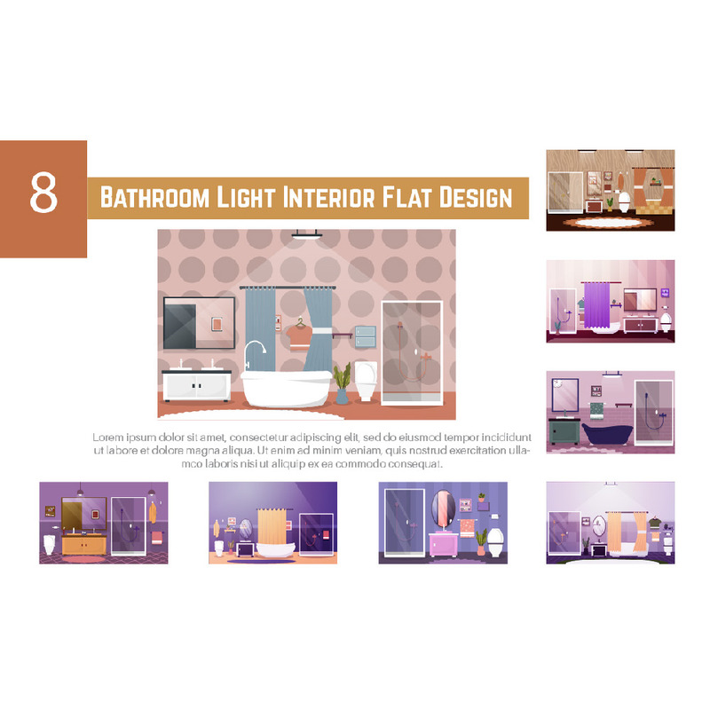 8 badrum ljus interiör platt design - Features Image 1