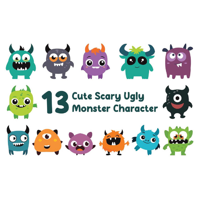 13 Cute Scary Ugly Monster Character - Features Image 1