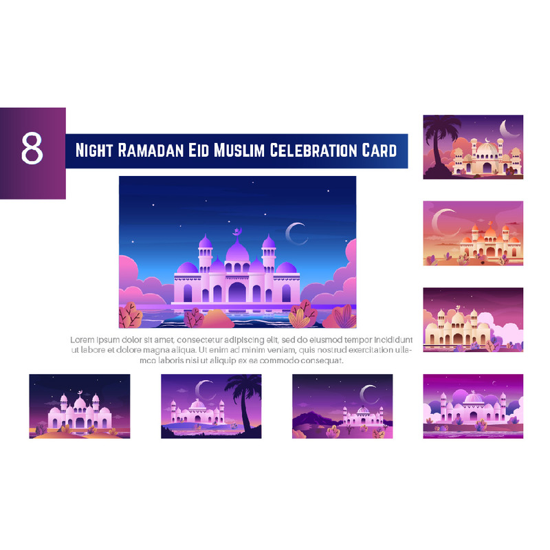 8-natt Ramadan Eid Muslim Celebration Card - Features Image 1