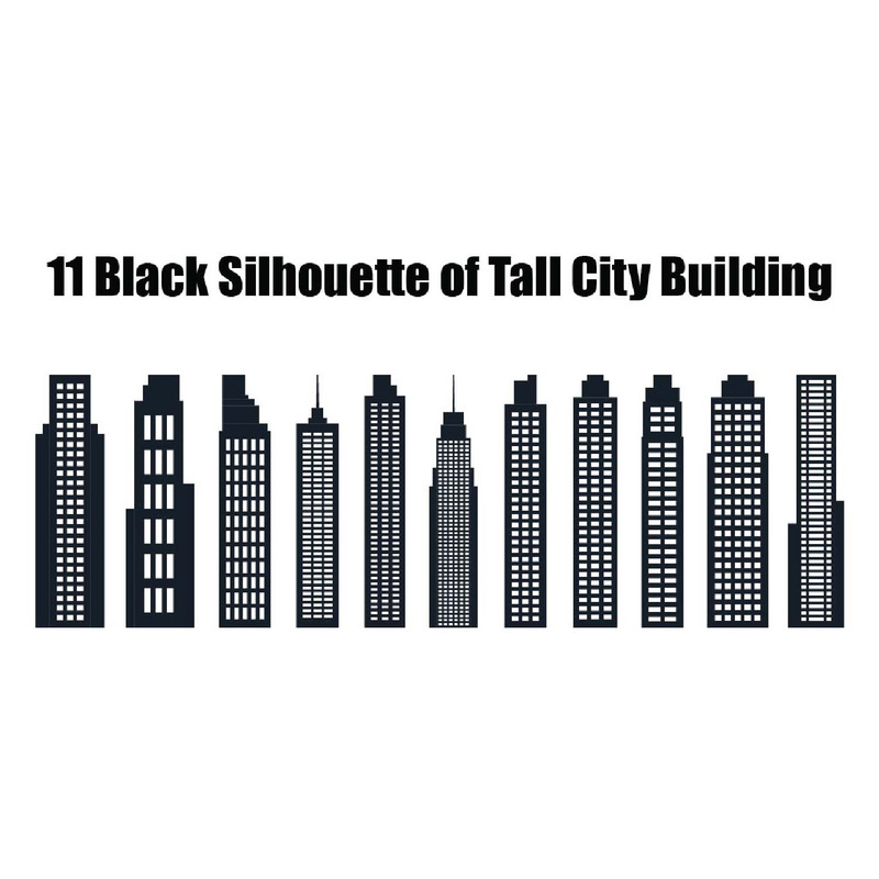 11 Black Silhouette of Tall City Building - Features Image 1