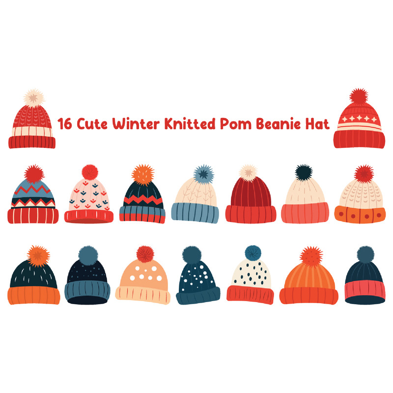 16 Aranyos téli kötött Pom Beanie sapka - Features Image 1