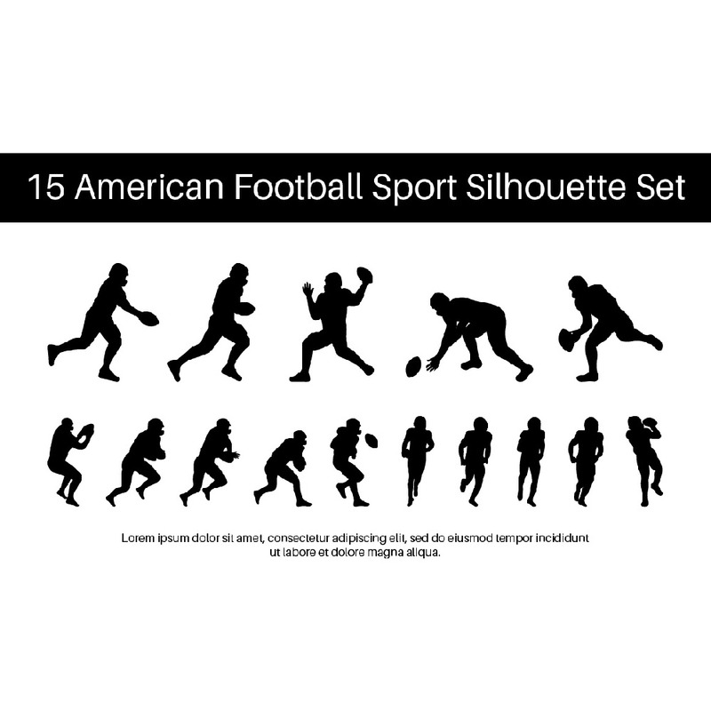 15 American Football Sport Silhouette Set - Features Image 1