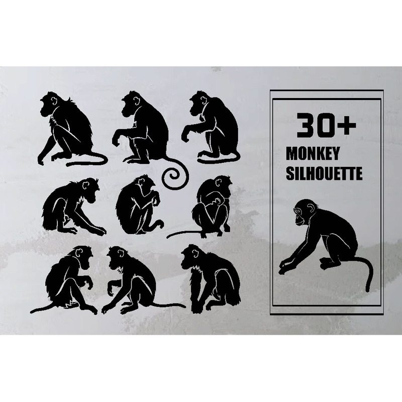 30+ 猴子动物剪影 - Features Image 1