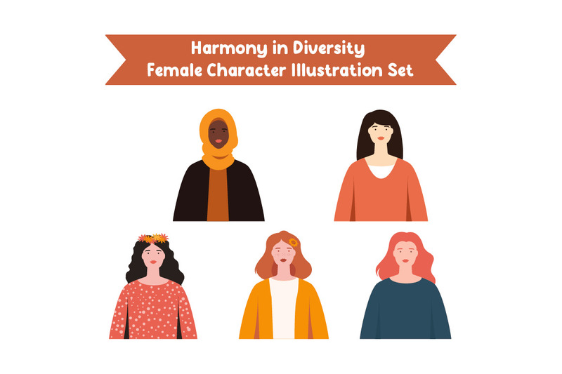 5 Conjunto de personajes femeninos de armonía en la diversidad - Características Imagen 1
