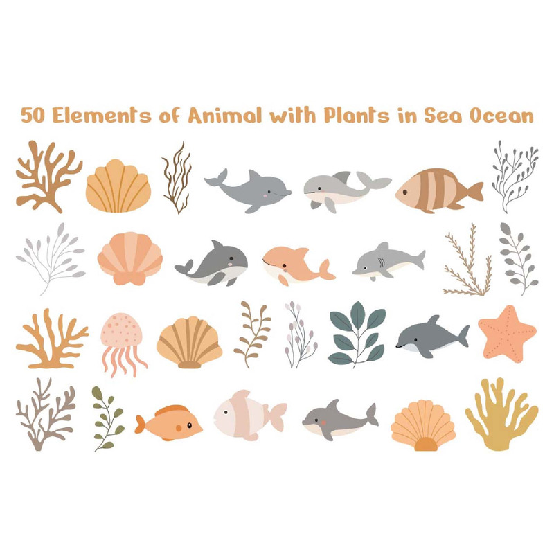 50 element av djur med växter i havet - Features Image 1
