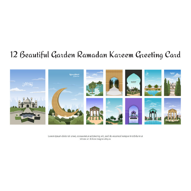 12 Beautiful Garden Ramadan Kareem Greeting Card - Features Image 1