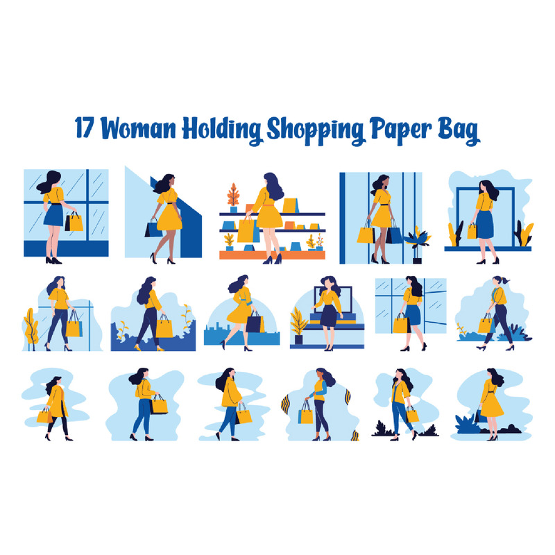 17 Mujer sosteniendo una bolsa de papel para compras - Características Imagen 1
