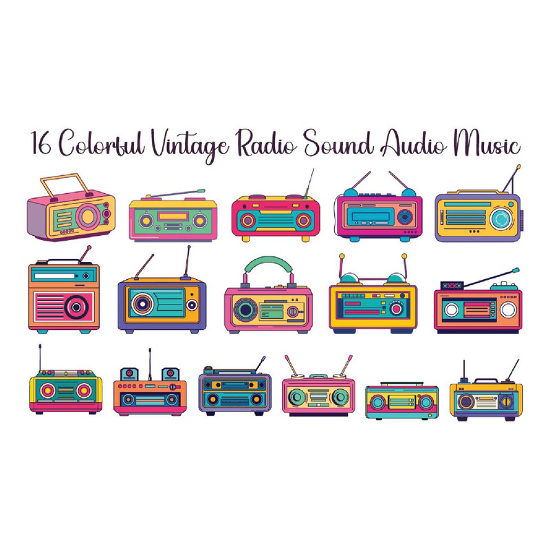 16 färgglada vintage radioljud ljudmusik - Features Image 1