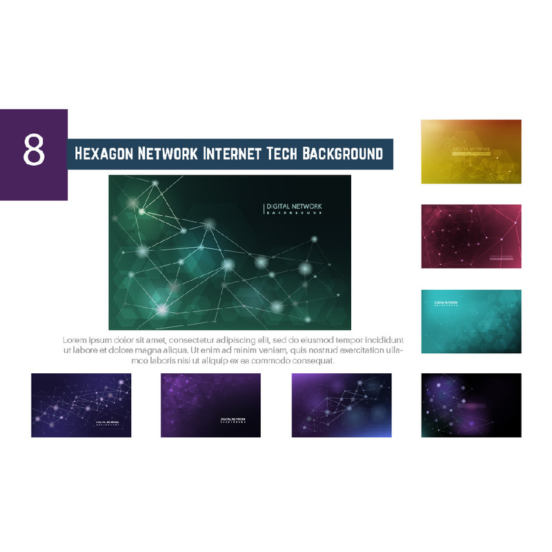 8 Hexagon Network Internet Tech Фон - Features Image 1