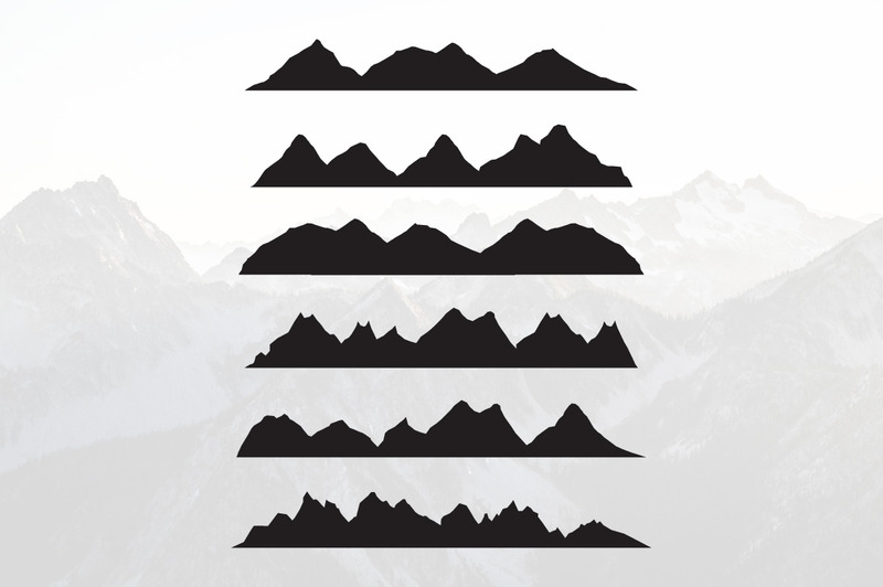 Bergsilhouettlandskap i panorama- uppsättning - Features Image 1