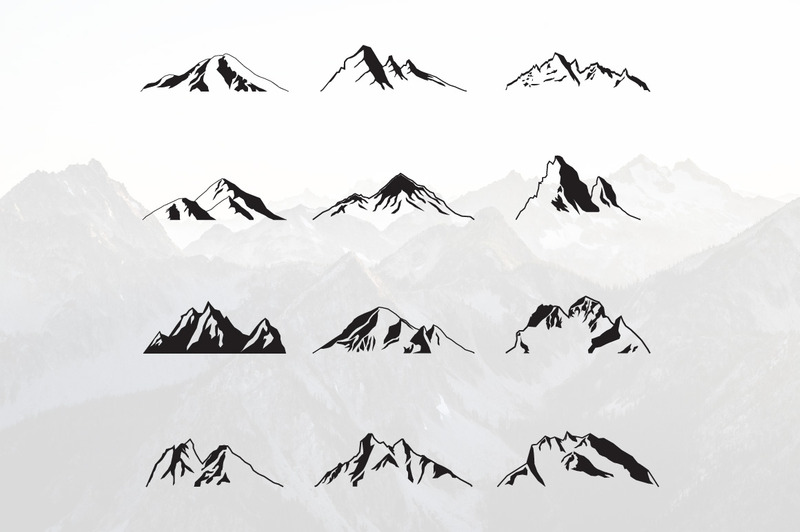 Mountain Silhouette Landscape Peak Set - Features Image 1
