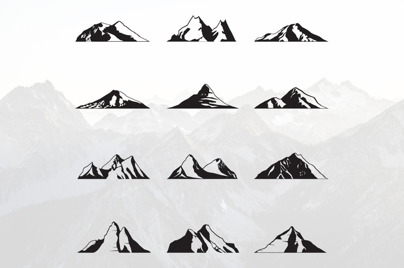 Mountain Silhouette Landscape Peak Set - Features Image 1