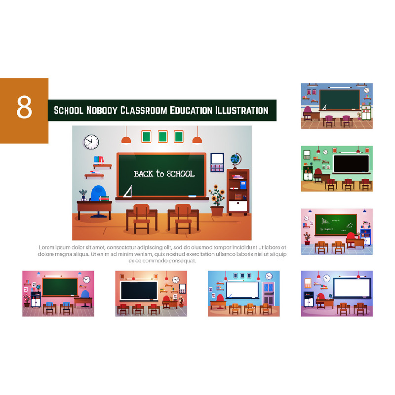 8 scuola nessuno aula istruzione illustrazione - Caratteristiche Immagine 1