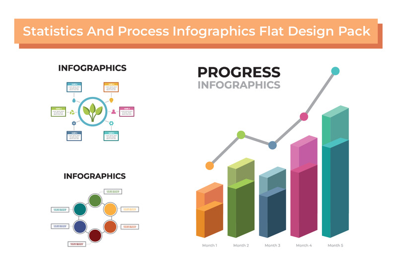 Pacchetto di infografiche su statistiche e processi - Caratteristiche Immagine 1