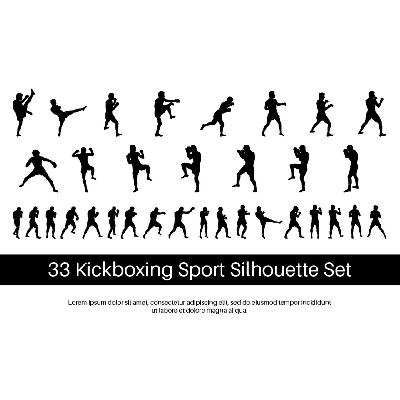 33 Kickboxing Sport Silhouette Set - Features Image 1
