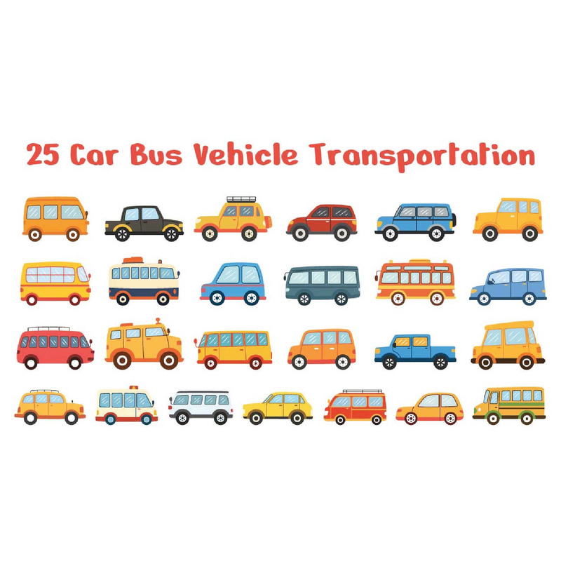 25 Automóvil Autobús Vehículo Transporte - Características Imagen 1