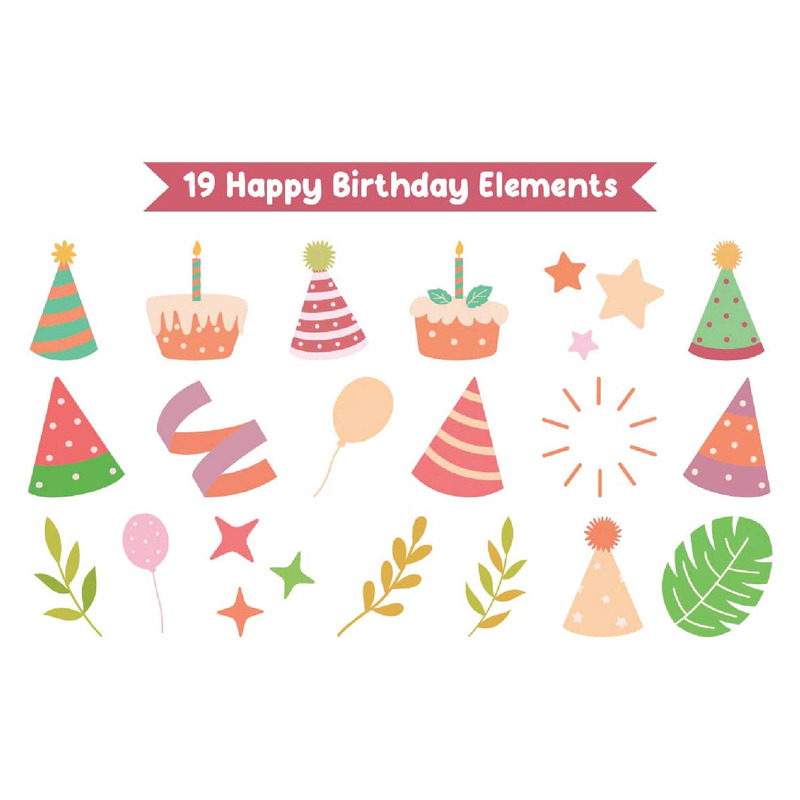 19 elementos de feliz cumpleaños - Características Imagen 1