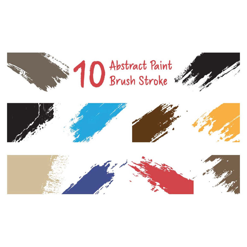 10 Abstrakt Pensel Stroke Bakgrund - Features Image 1