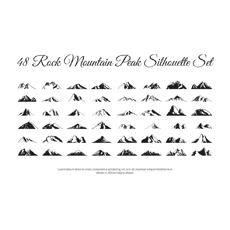 48 Rock Mountain Peak Silhouette Set - Features Image 1