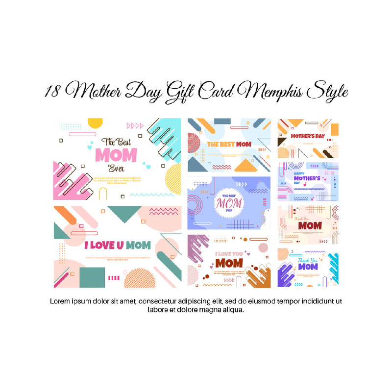 18 Mother Day Gift Card Memphis Style TemplateMonster