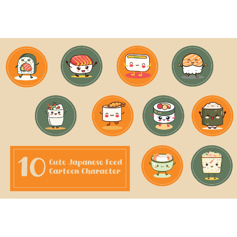 10 Cute Japanese Food Cartoon Character - Features Image 1