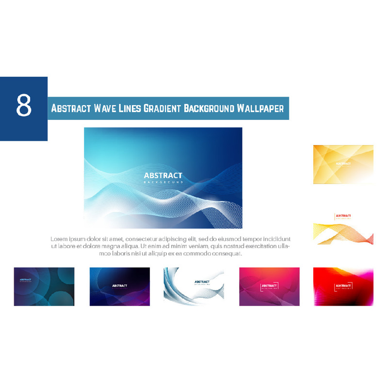 8 Abstract Wave Lines Gradient Background Wallpaper - Features Image 1